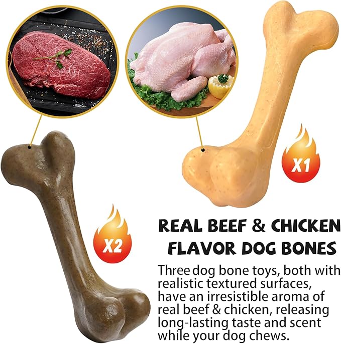 Indestructible Dog Bones for Aggressive Chewers, Durable Tough Puppy Teething - Image 3