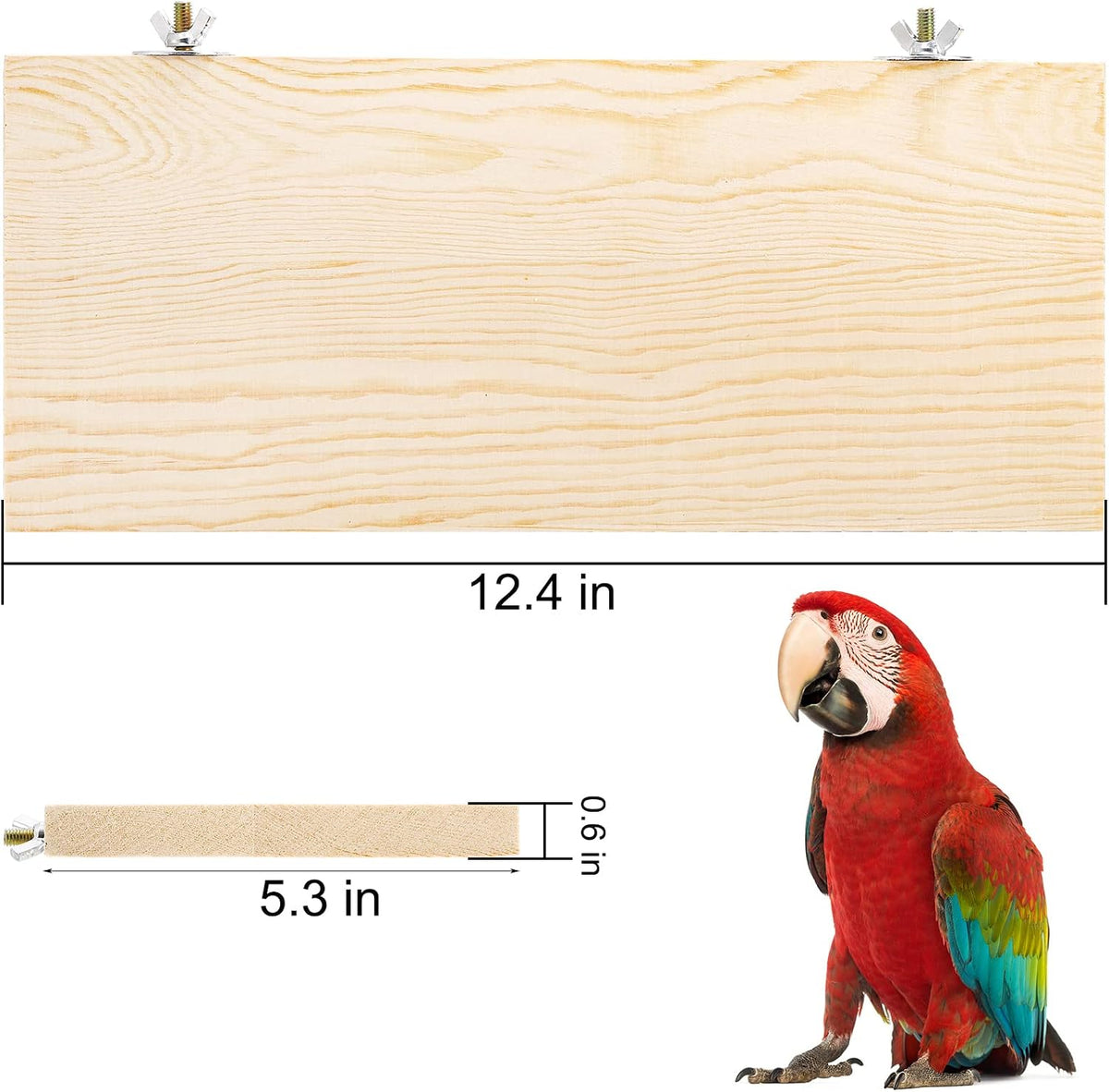 Okllen 3 Pack Bird Perch Stand, Parrot Wood Platform, Natural Wooden Perch Toys Playground Cage for Conure, Chinchilla, Parakeet, Budgie, Cockatiel