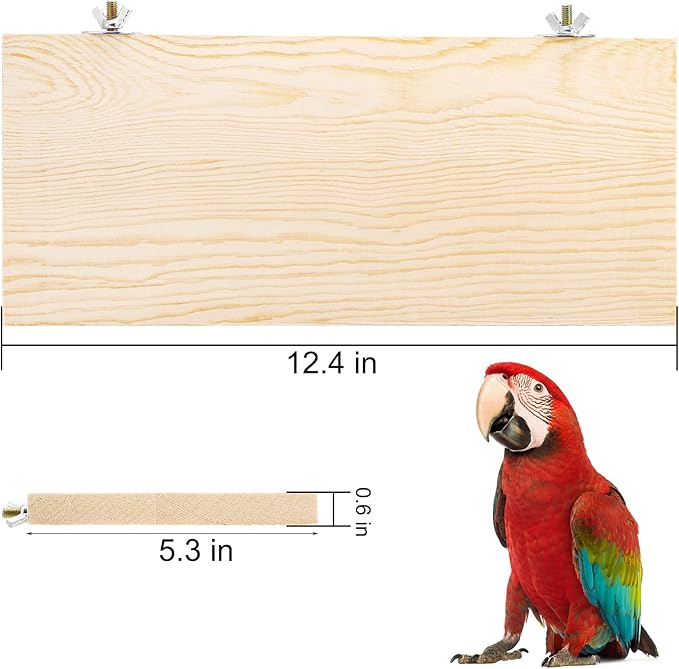 Okllen 3 Pack Bird Perch Stand, Parrot Wood Platform, Natural Wooden Perch Toys - Image 2