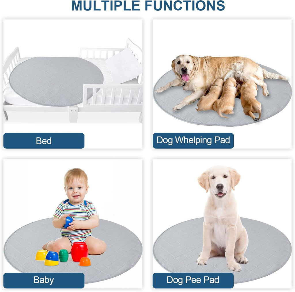 Washable Reusable Pee Pads for Dogs 2 Pack, Waterproof Dog Whelping Pads