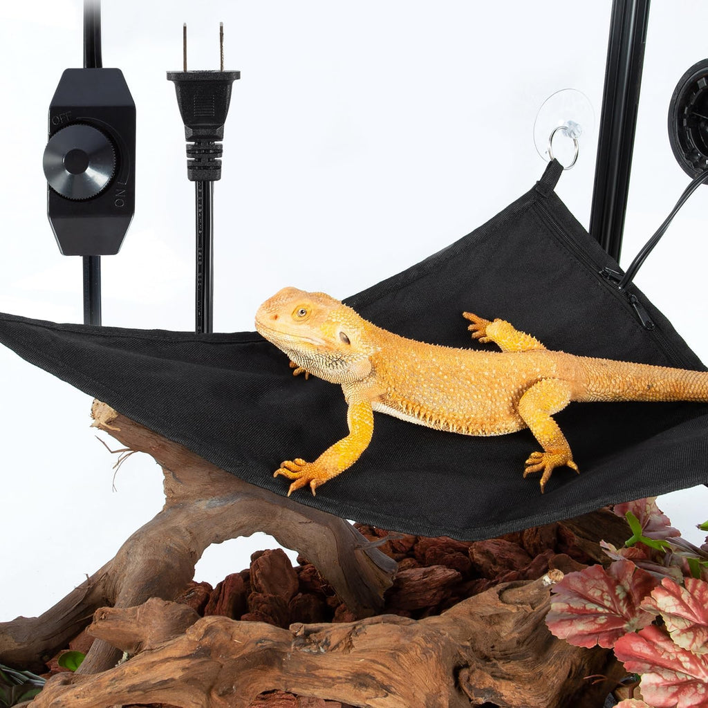 REPTI ZOO Reptile Heating Hammock, Reptile Hammock and Reptile Heating Pad with Dimming Temprature Controller 2-in-1 for Chameleon, Lizard, Gecko, Iguana