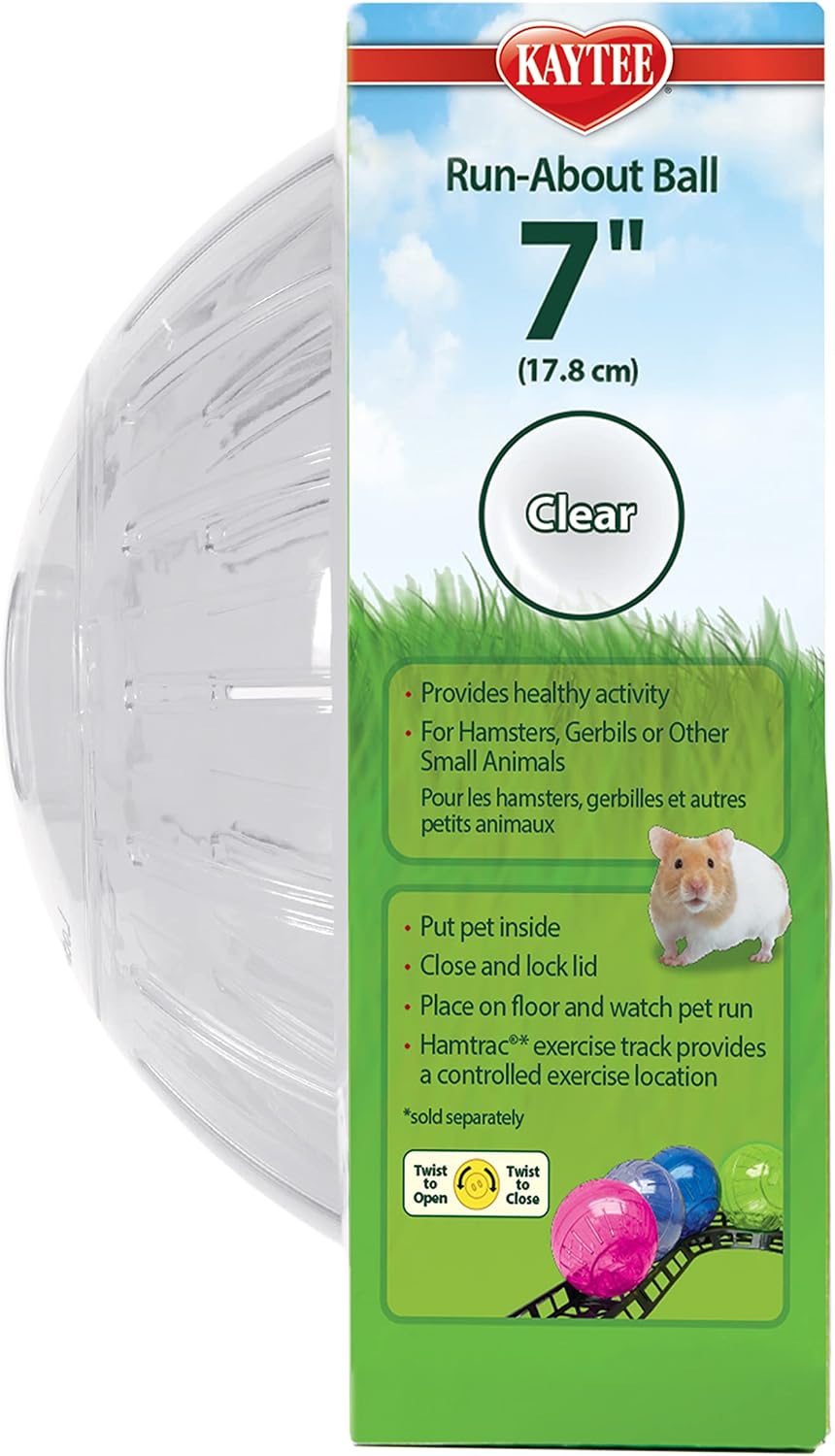 Kaytee 7" Clear Run-About Exercise Ball for Hamster & Gerbil Pets