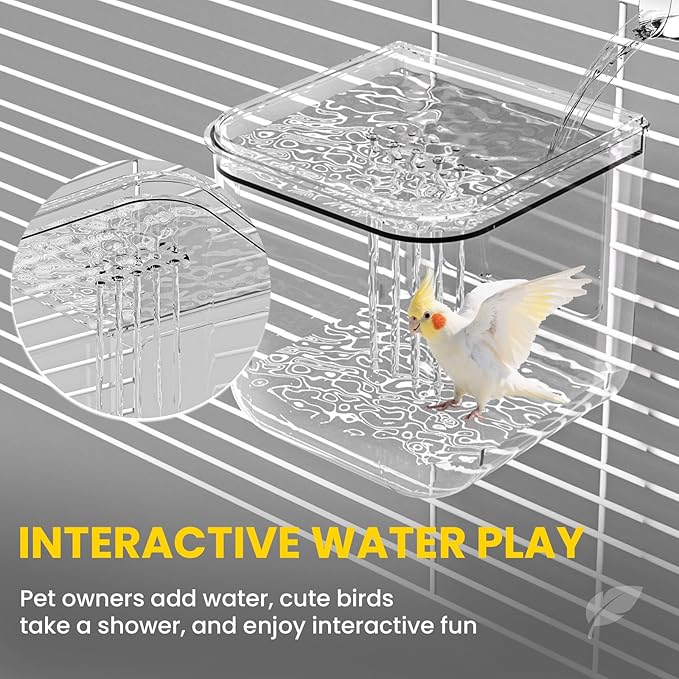 No Mess Automatic Bird Feeder, Transparent Seed Food Container, Bird Cage - Image 6