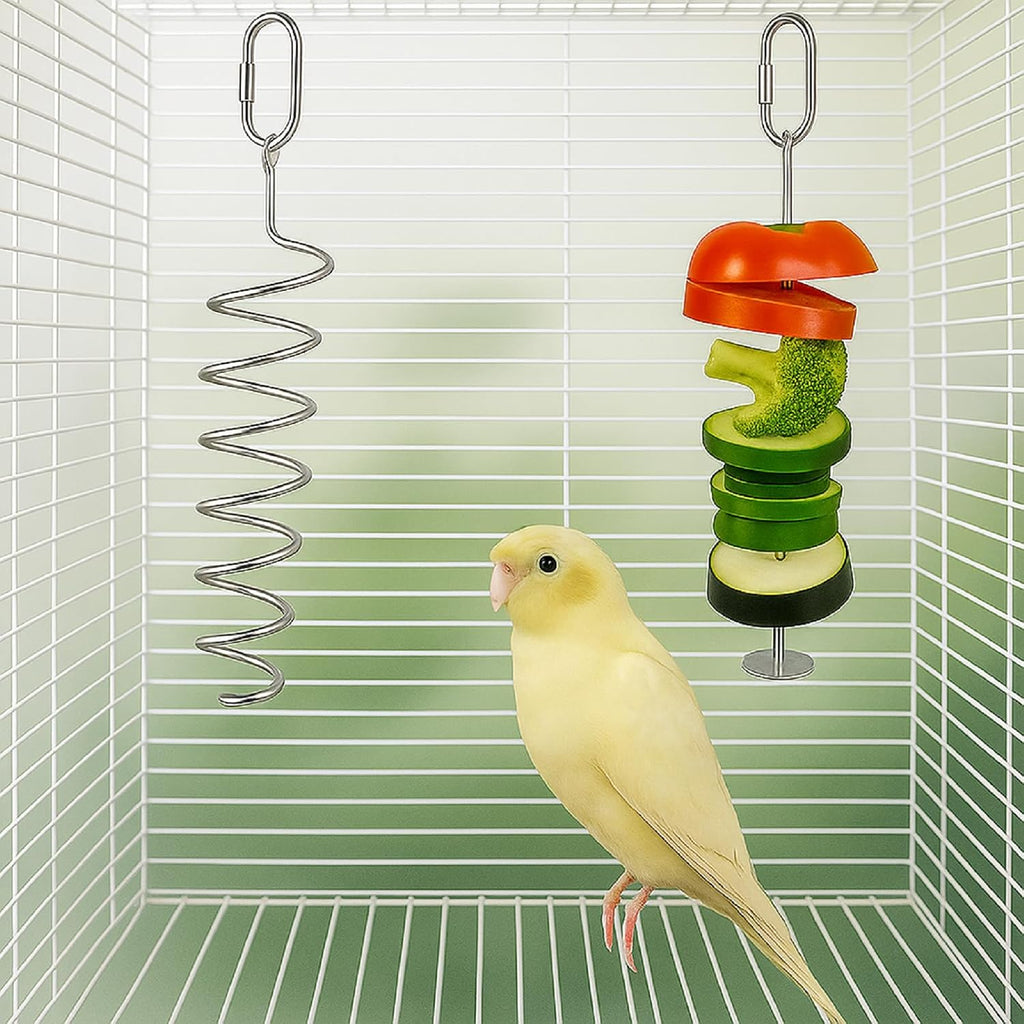 Jingmore 7 Pcs Bird Feeder and Waterer Set, Automatic No Mess Clear