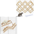Jevnd Wooden Rat Climbing Toys (L, 1pc), Natural & Flexible Pet Rat Cage Accessories with Climbing Ladder & Stairs Platforms, Fancy Rats Enrichment Toy Activities, Hanging Rodent Toys for Playing