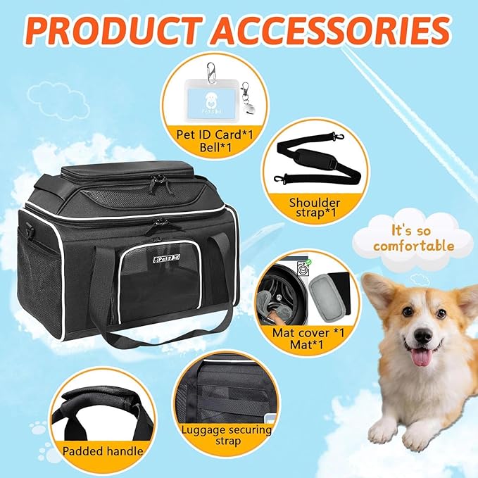Petskd Top-Expandable Pet Carrier 17x12x8.5 Inches JetBlue Allegiant Spirit - Image 7