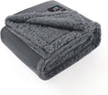 Luciphia Waterproof Bed Blanket Washable,Soft Sherpa Fleece Puppy Reversible Throw Blankets for Small Dog Cat,Furniture Cover Protector Couch Bed from Liquid Pee and Pet Fur, Light Grey, 40" x 28"