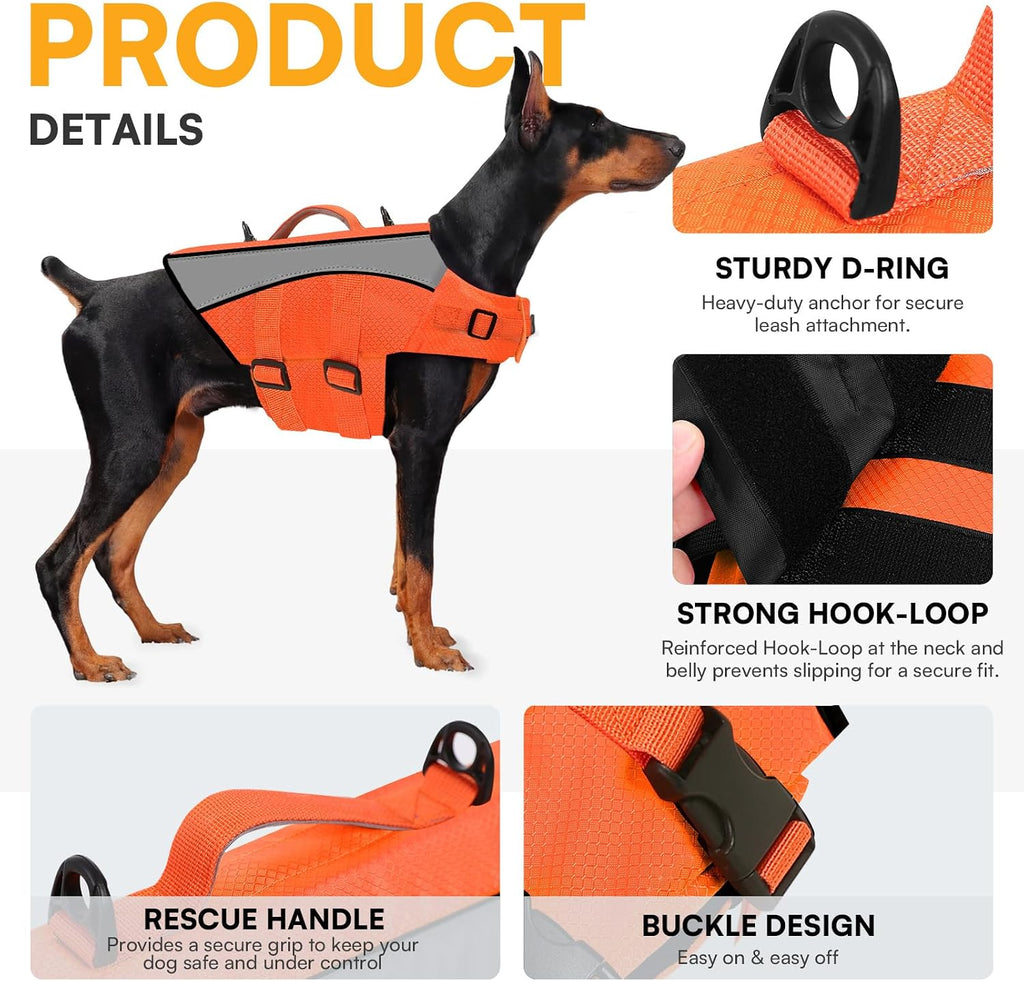 Queenmore XS Ripstop Dog Life Jacket, French Bulldog Life Vest
