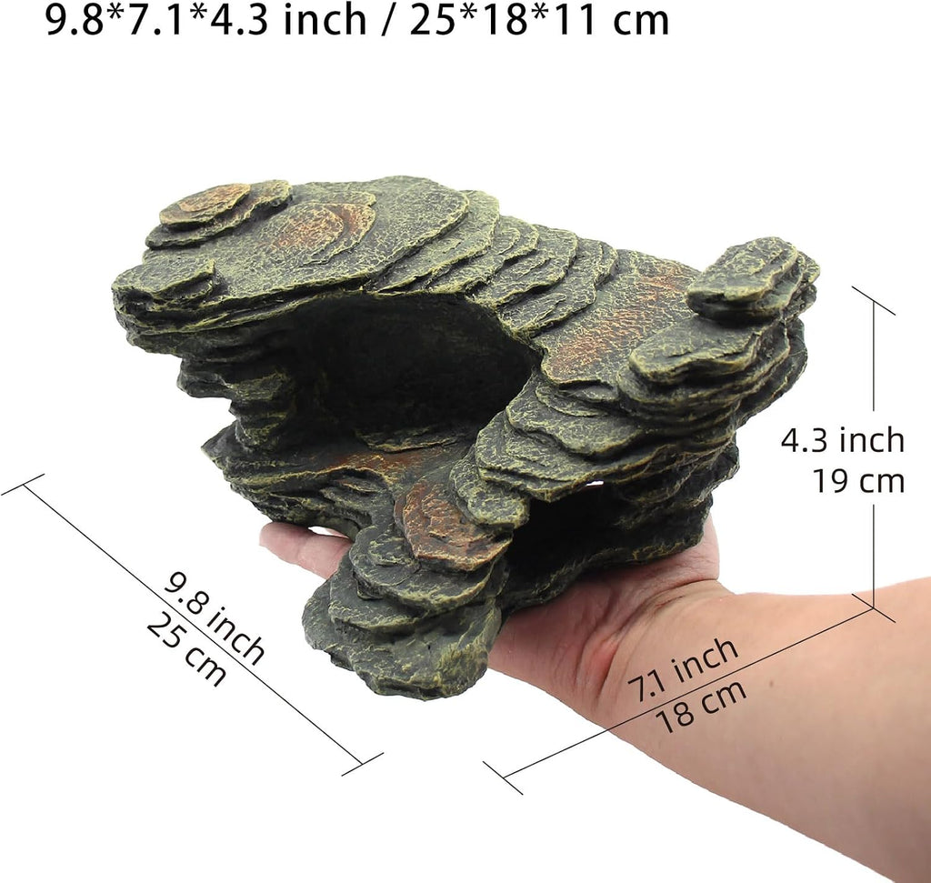 relaqcc Turtle Basking Platform Shale Scape Step Ledge, Reptile Ladder Resting Terrace Aquarium Decor, Great for Reptiles, Amphibians, Frogs, Small Turtle