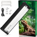 T5 UVB Reptile Light Fixture Upgrade Square HO UVB Bulb Lighting Combo Kit 10.0 UVB Light for Reptiles Terrarium Fluorescent 8W Reptile Light Bar UVA UVB Desert Lamp for Bearded Dragon Turtle Tank