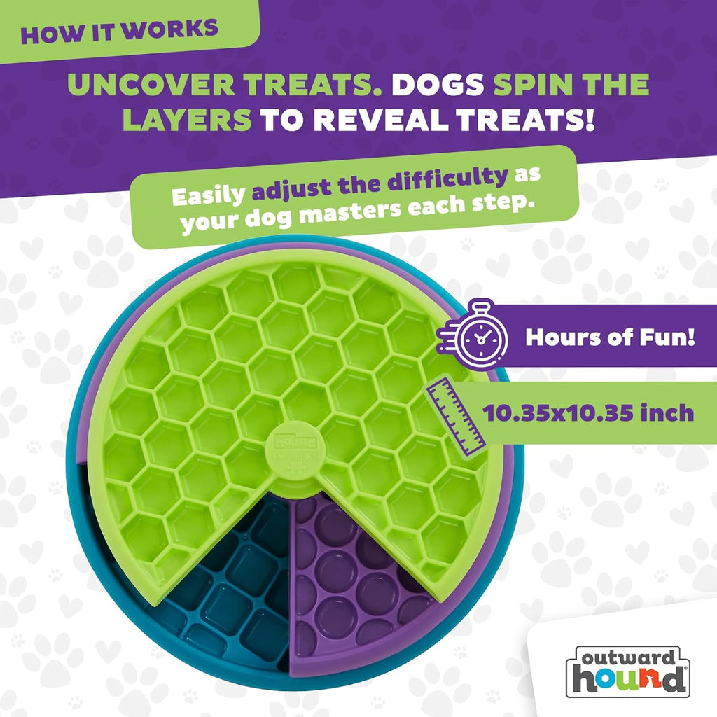 Outward Hound Nina Ottosson Lickin’ Layers 3-in-1 Dog Toy Treat Puzzle, 10", (Pack of 12)