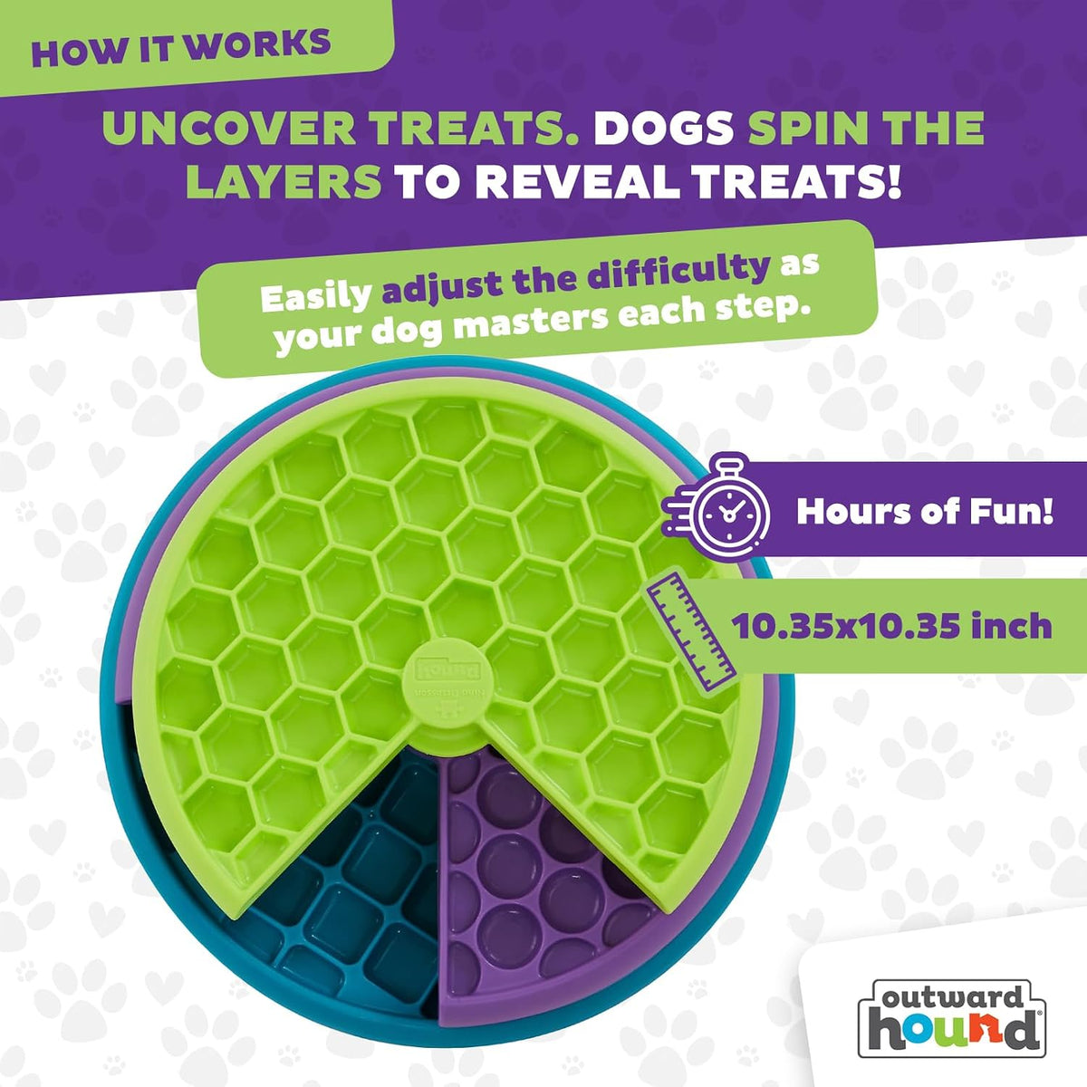 Outward Hound Nina Ottosson Lickin’ Layers 3-in-1 Dog Toy Treat Puzzle, 10", (Pack of 12)