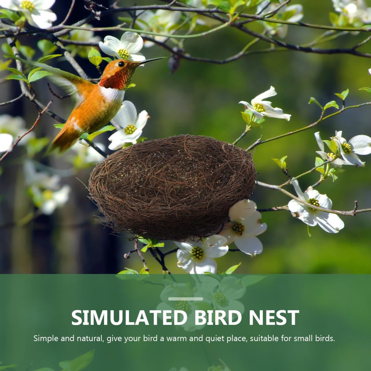 balacoo Rattan Bird Nest Decor Handmade Simulated Bird Nest Photo Prop and Table Decor for Birdcage Desk Tree Garden Easter Wedding Party Crafts 7.87 X 7.87 X 4.33 in