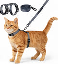 YooxArmor Adjustable Cat Harness and Leash Set, Escape Proof Kitten Harness for Walking, Soft Breathable Pet Vest for Small Medium Large Cats 5-12lbs (Grey)