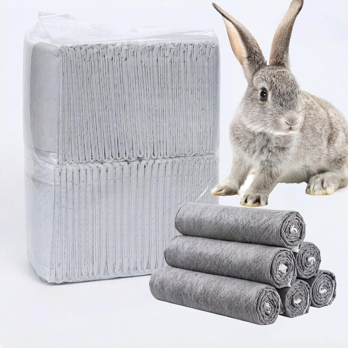 50 Pcs Rabbit Pee Pads，17.7"x23.6" Guinea Pig Cage Liners