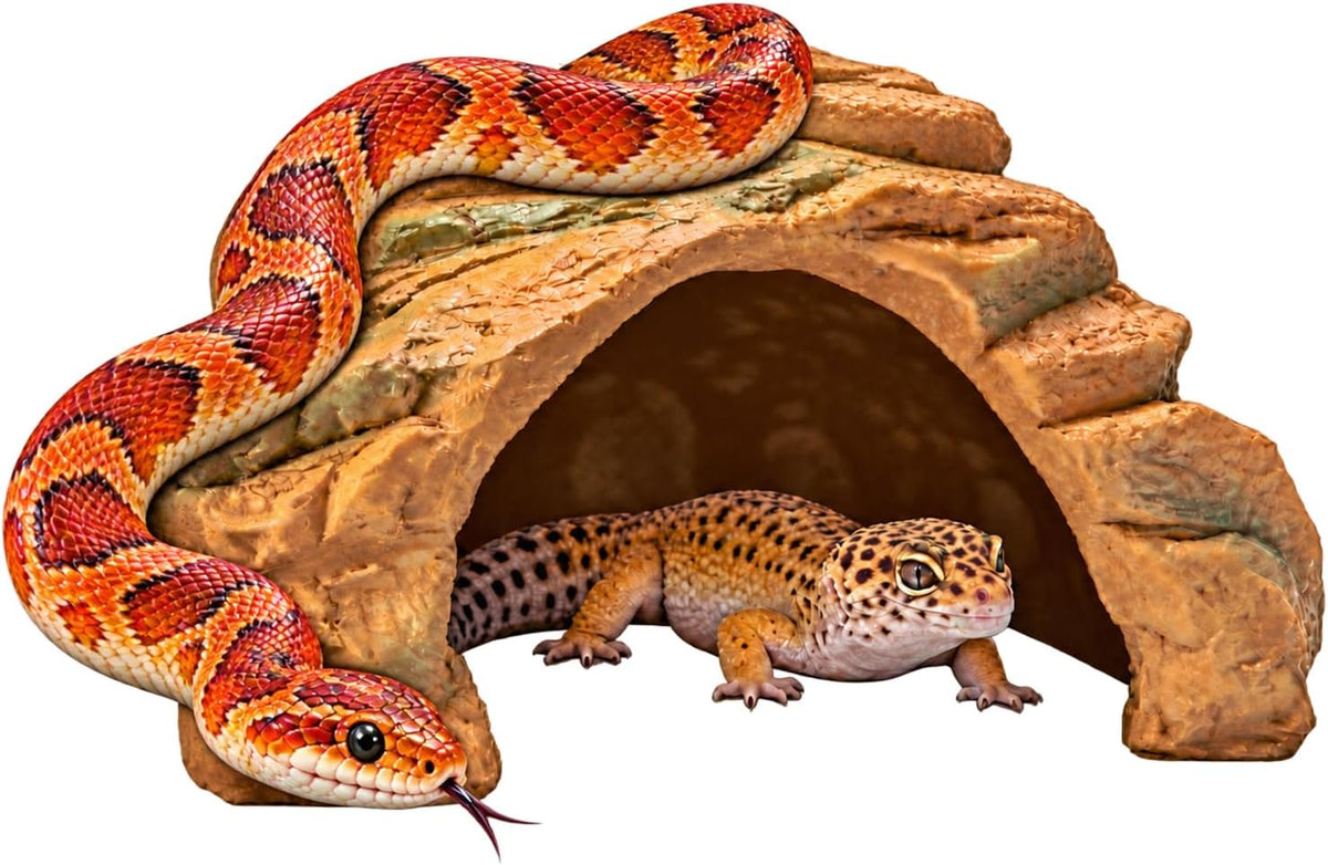 Terrarium Decor, Lizard Snake Reptile Hide, Reptile Hideout Cave