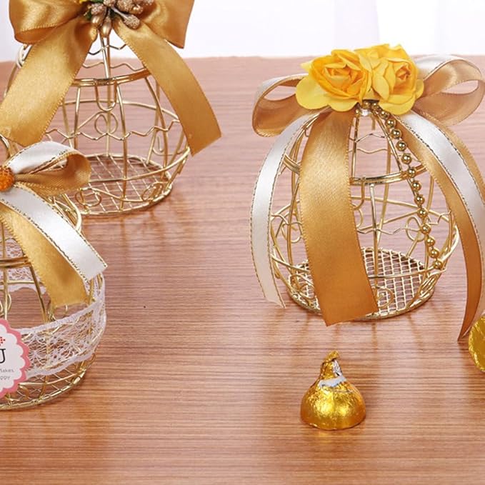 Beaupretty 6pcs Birdcage Shape Tinplate Candy Box Elegant Wedding Favor - Image 5