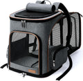 Lekereise Pet Carrier Backpack Expandable Cat Backpack Carrier for Small Dogs Large Cats Puppies, Dog Backpack Carrier for Hiking Travel Outdoor Hold Pets Up to 20 25 Lbs, Grey