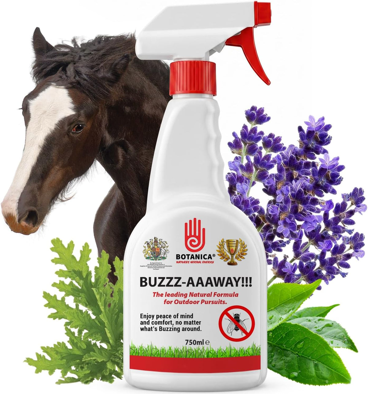 Botanica Buzzz-Aaaway Horse Fly Spray for Horses & Ponies | Plant-Based 750ml