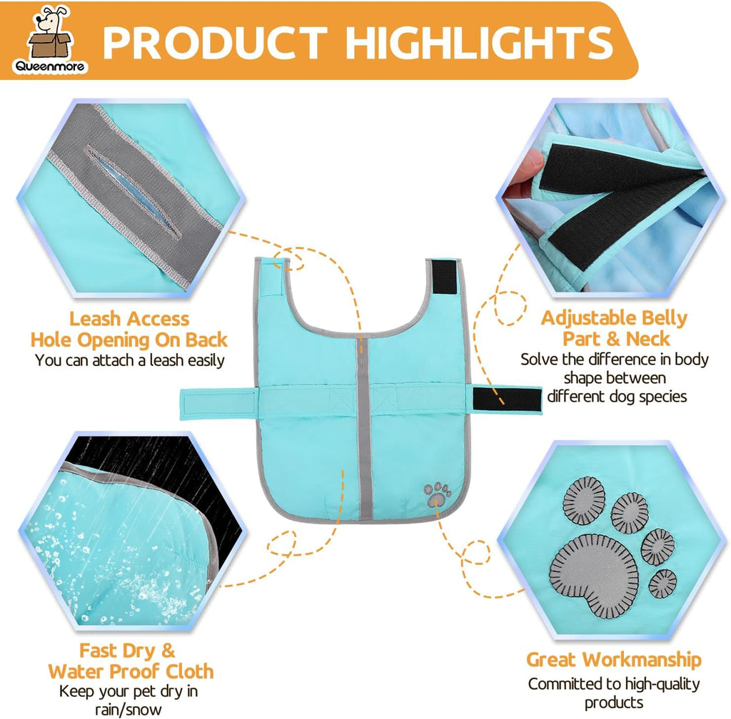 Queenmore Dog Winter Coat, Cold Weather Dog Jackets for Samll Dogs