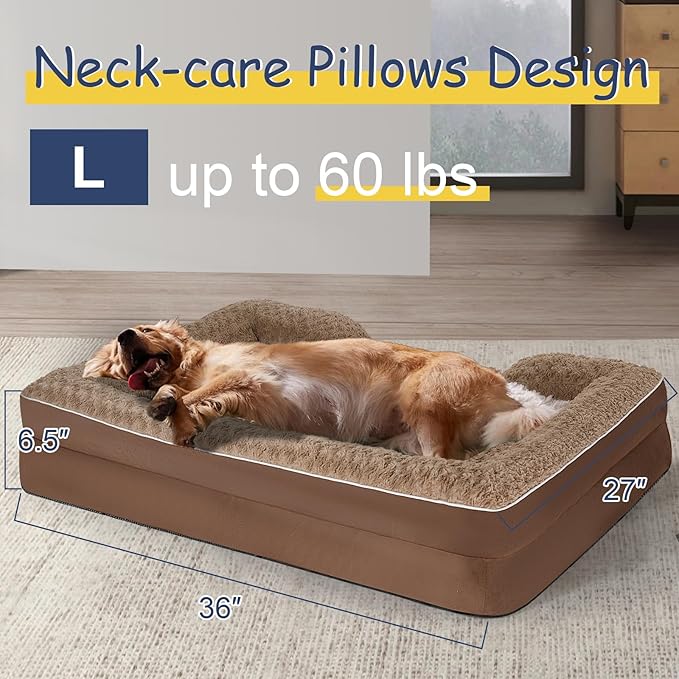 Orthopedic Dog Bed for Large Medium Sized, Washable Memory Foam Large Dog Bed - Image 4