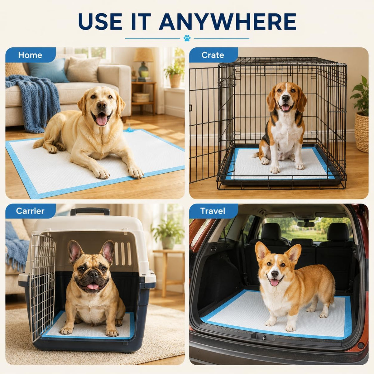 Boscute Super Absorbent & Leak-Proof Jumbo Size 36"x36" Pet Training Dog Pee Pads, Thicken Quick Dry Disposable Puppy Pee Pads, Potty Training Pads for Dogs Cats, Rabbits