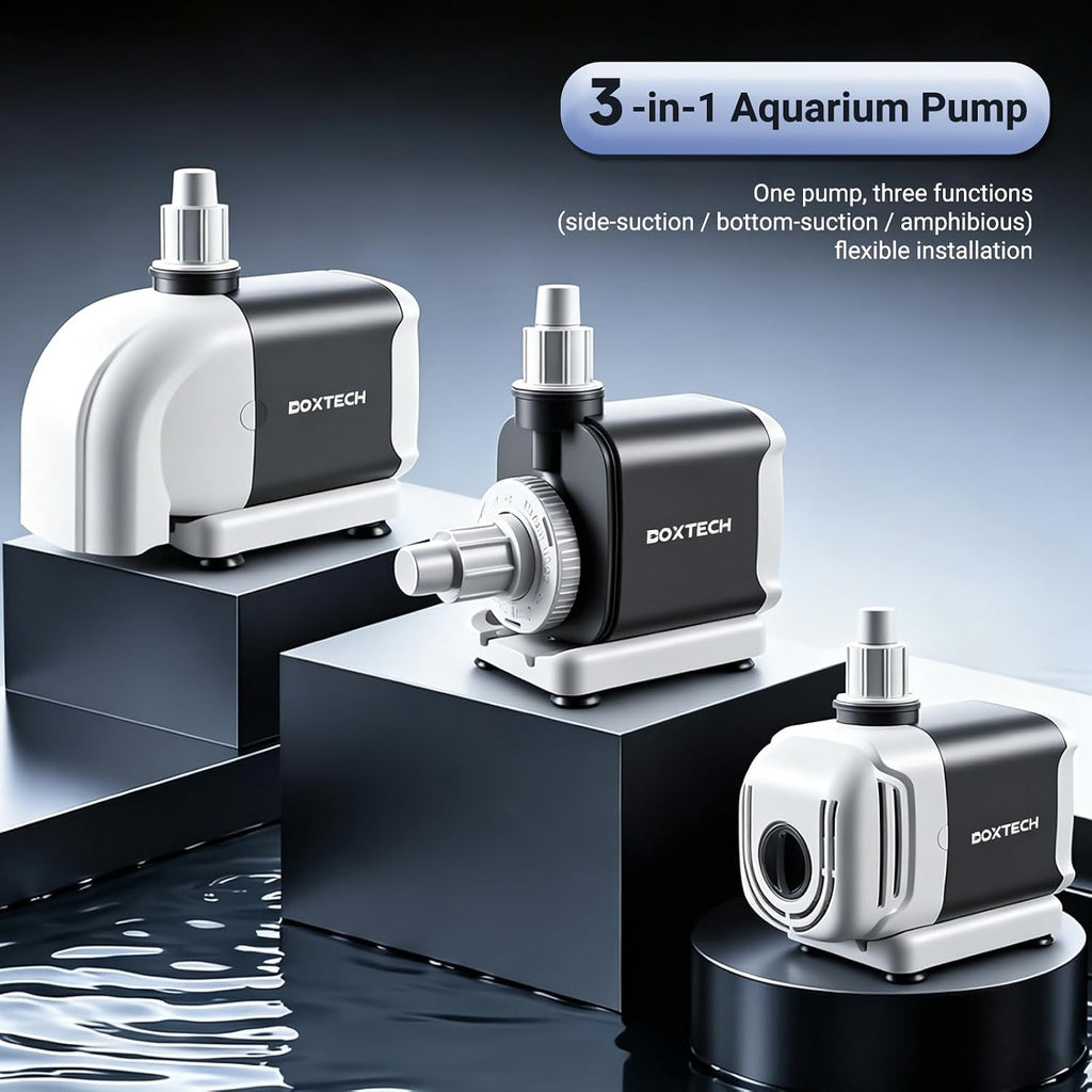 Boxtech Aquarium Water Pump 265GPH, Submersible/External 15W fountain pump