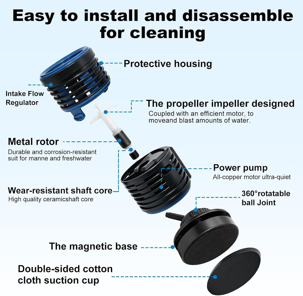 Wave Maker for Aquarium 1057GPH 7W Quiet Magnetic Powerhead 70-210Gal