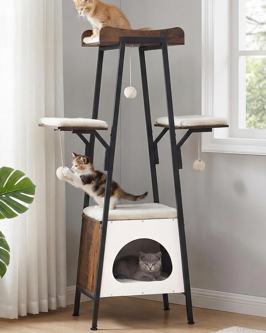 46 in Modern Cat Tree Tower for Kittens and Small Cats