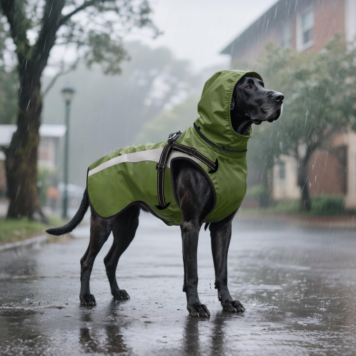 Dog Raincoat Waterproof Raincoats for Dog Reflective Dogs Rain Jackets with Hood Hoodie Pet Rain Poncho Coat for Small Medium Large Dogs Puppies S-XXL (Green, S)