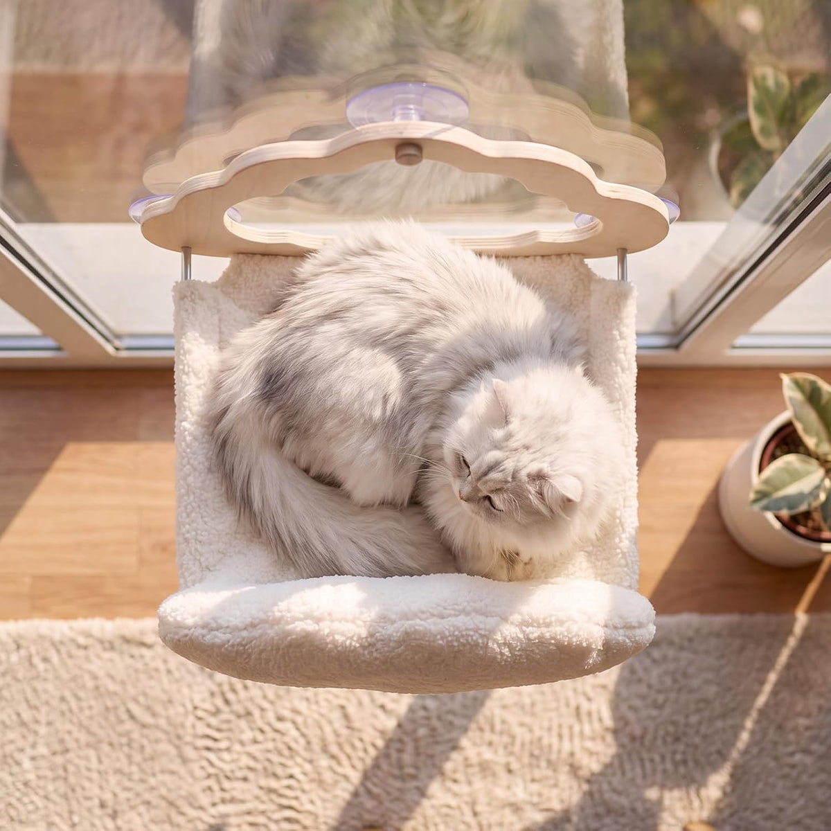 Cat Window Perch, Cloud-Shaped Hammock Bed, Washable Design