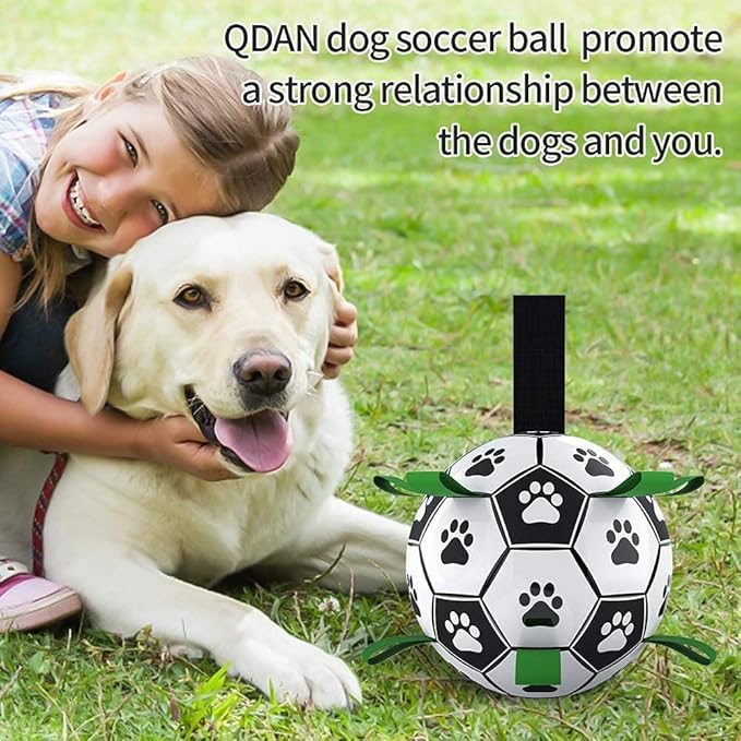 QDAN Dog Soccer Balls Toy with Bell Inside, Outdoor Interactive Toys - Image 5