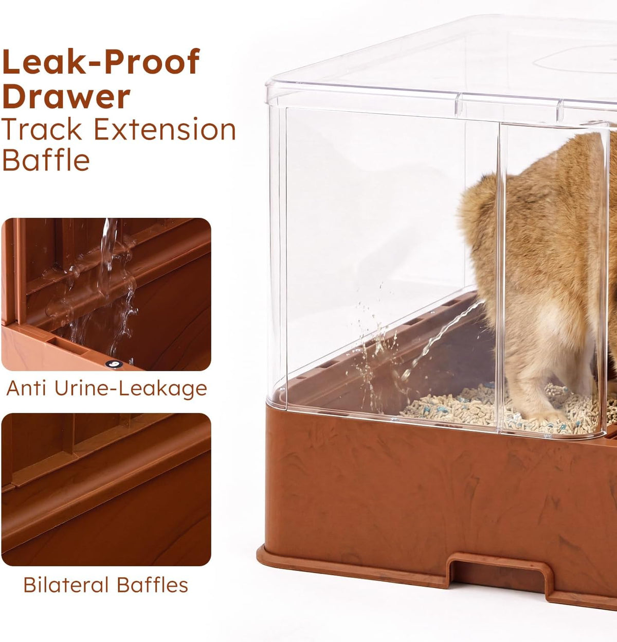 Extra Large Cat Litter Box with Drawer, Hidden Litter Box Enclosure