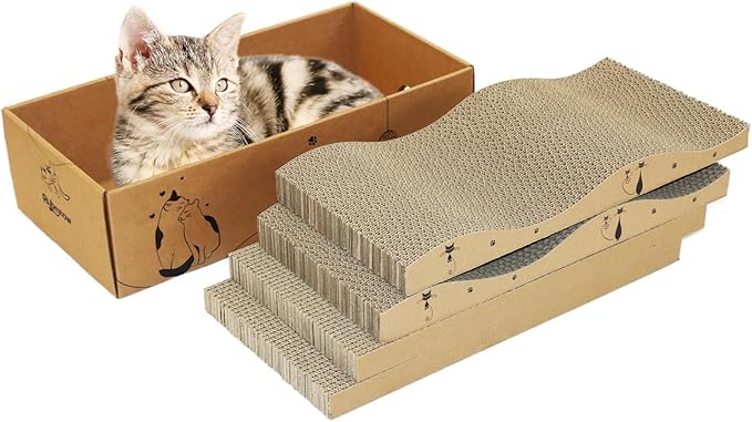 Cat Scratcher Cardboard Pad Scratch Box, Reversible Durable - Image 2