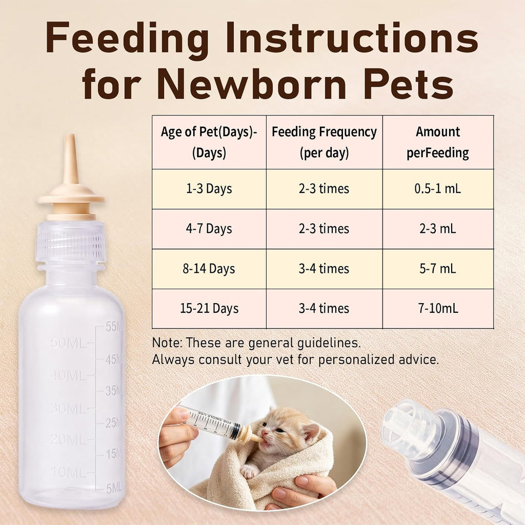 Newborn Puppies&Kittens Silicone Nipples FeedingSet&Small Animal NursingKit