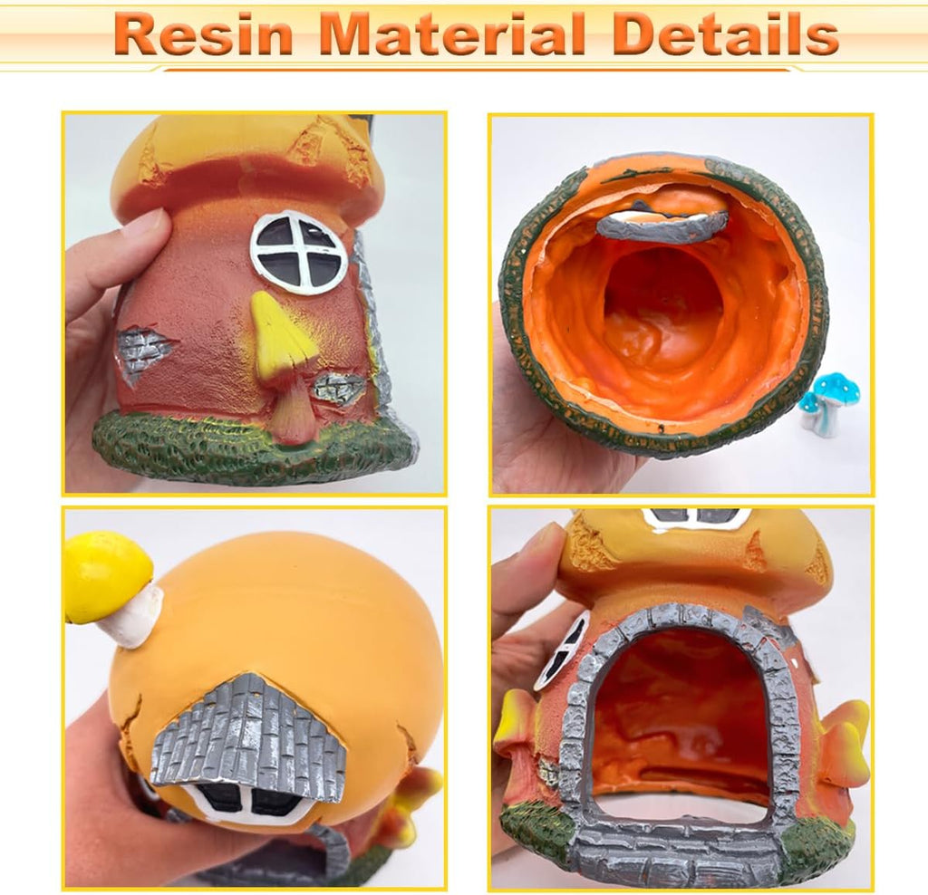 Toad House Reptile Snake Hide, 6''H Mushroom Ball Python Hide for Outside