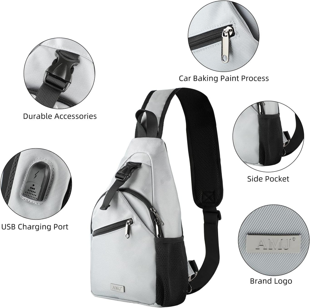 Tactical Chest Sling Bag for Men,Theft Crossbody Bag,Lightweight Hiking Shoulder Pack for Cycling, Travel, Camping