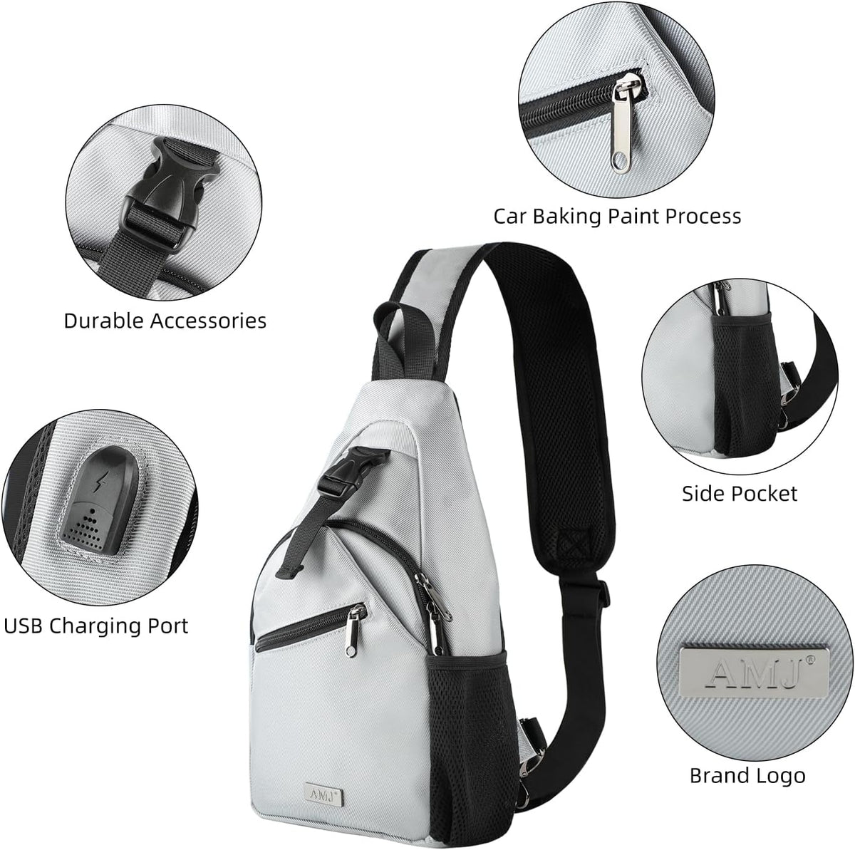 Tactical Chest Sling Bag for Men,Theft Crossbody Bag,Lightweight Hiking Shoulder Pack for Cycling, Travel, Camping