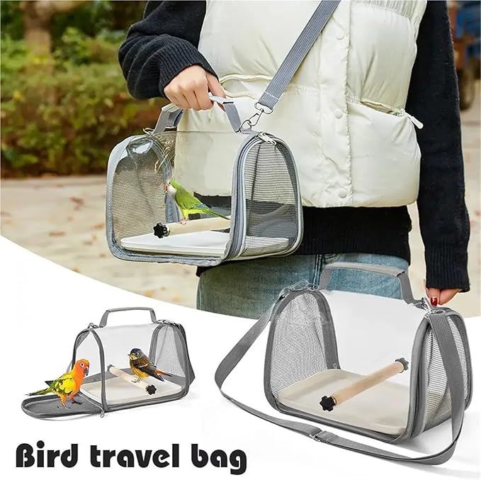 Portable Bird Travel Carrier for Small Birds and Parrots - Image 2