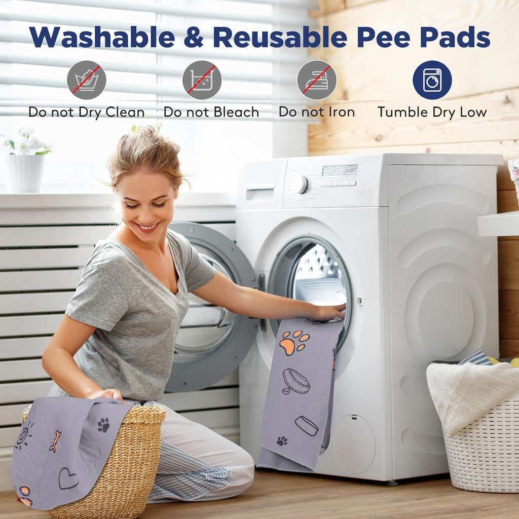 FURTIME Washable Pee Pads for Dogs, Super Absorbent, 2 Pack 18"x24" Purple