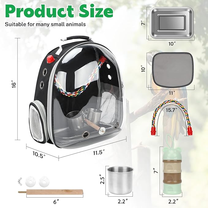 Rypet Bird Carrier Backpack Parrot Portable Breathable Bag Pet Bird Lightweight - Image 2
