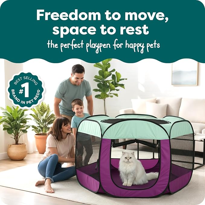 FurHaven Portable Pet Playpen for Dogs & Cats, Foldable Indoor Kitten Playpen - Image 2
