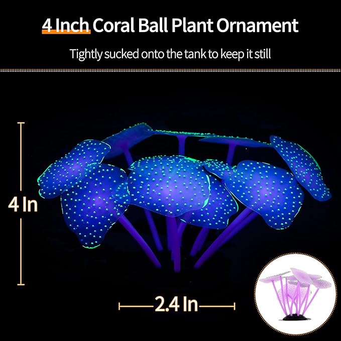 Uniclife 4 Pack Fish Tank Decorations Glowing Effect Aquarium Décor Small - Image 4