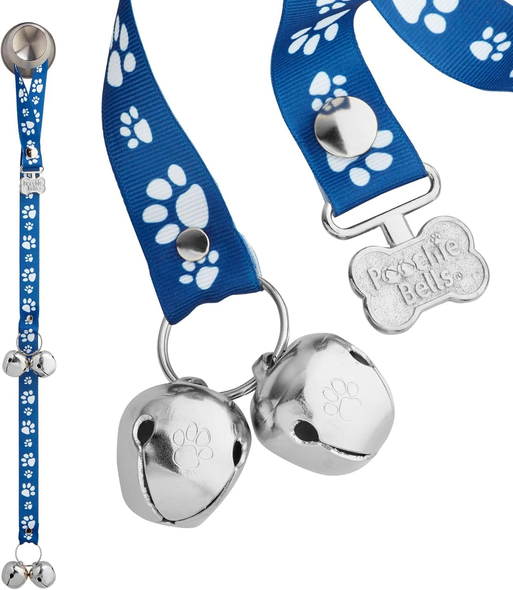 PoochieBells Dog Doorbell, Dog Potty Training Bells, Dog Safe USA-Made w/Perfect Sound,Dog Trainer Approved, Housetraining Made Easy & Quick, Sig Tracks Beige