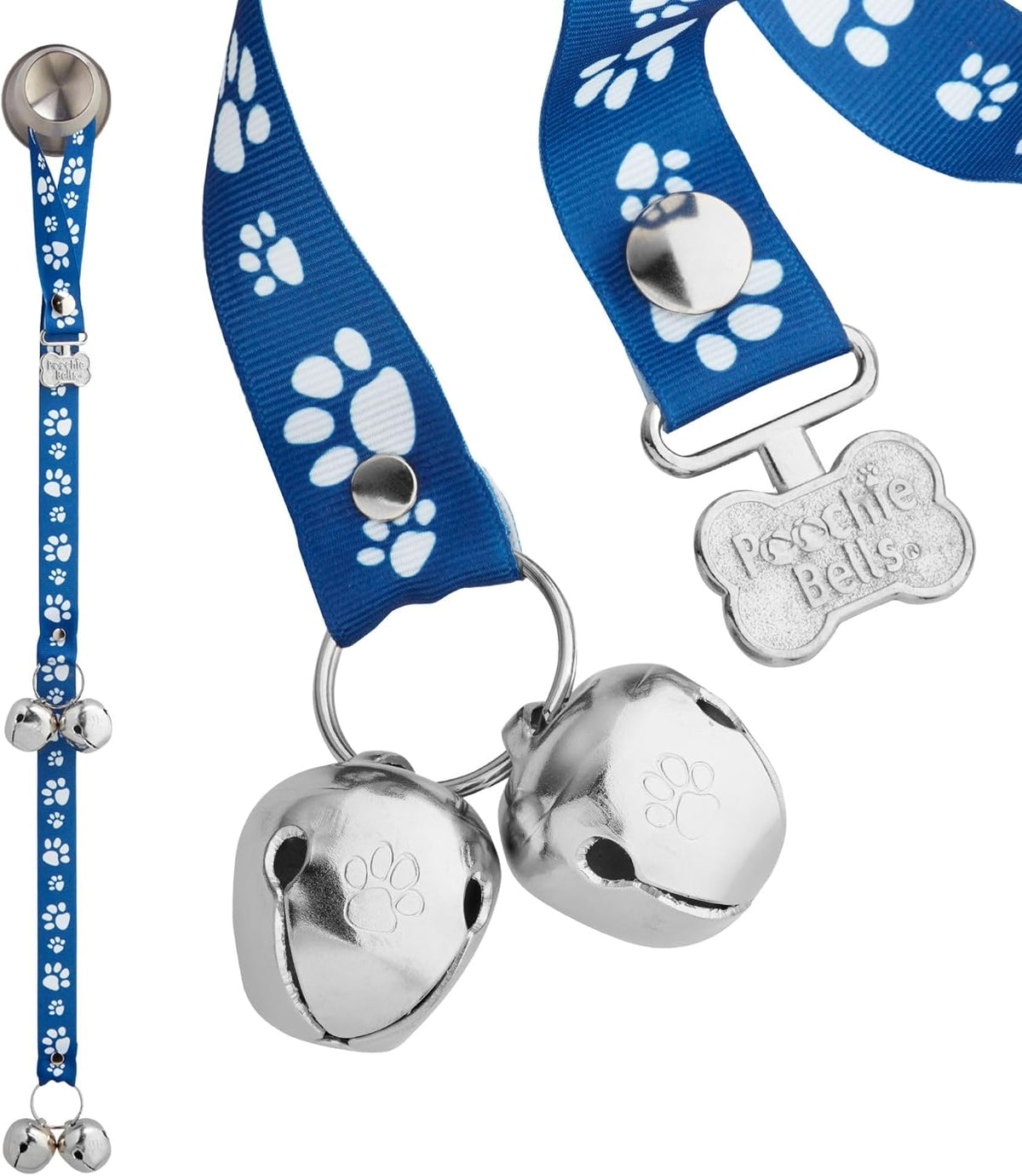 PoochieBells Dog Doorbell, Dog Potty Training Bells, Dog Safe USA-Made w/Perfect Sound,Dog Trainer Approved, Housetraining Made Easy & Quick, Sig Tracks Beige