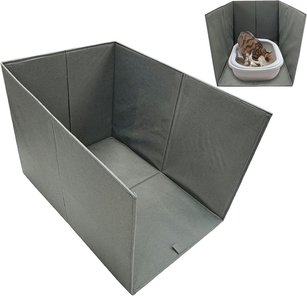 Cat Litter Box Enclosure Splash Guard Large Foldable Removable Mat, Tall for Litter Contained High Side Out Litter Box Keeping Litter Off Floor Easy Clean (26.4 * 21.3 * 16.5 inch)