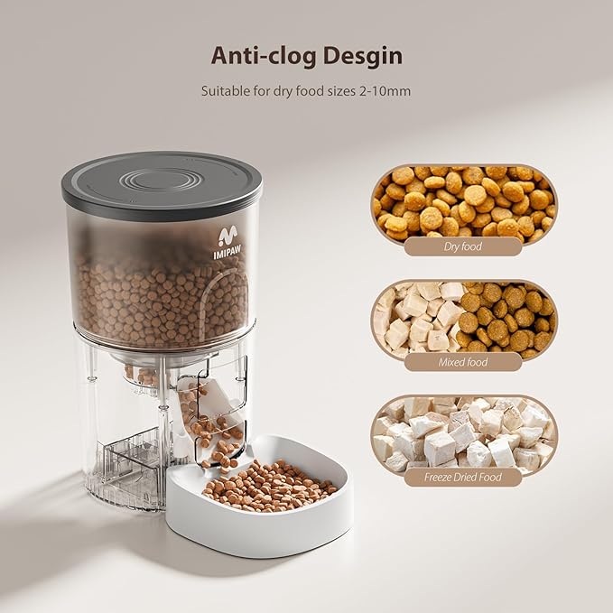 IMIPAW Automatic Cat Feeder and Water Fountain, Timed Dry Food Dispenser - Image 9