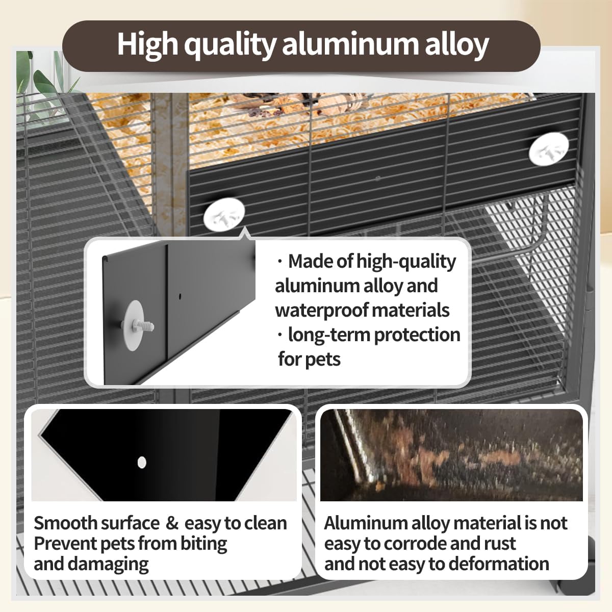 YKD Aluminum Alloy Scatter Guard for Ferret Nation & Critter Nation Cages