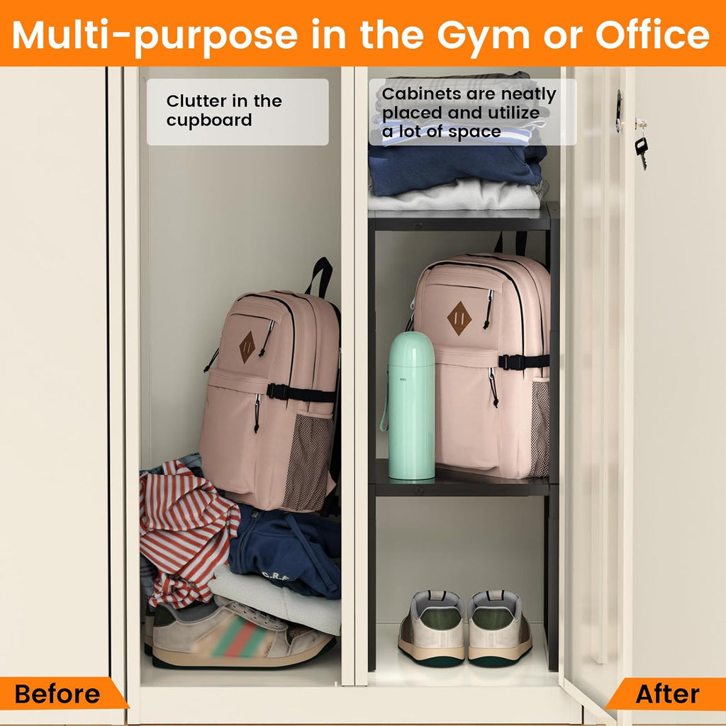 LIDTOP Locker Organizer Shelf Metal, Adjustable Width & Height Shelf