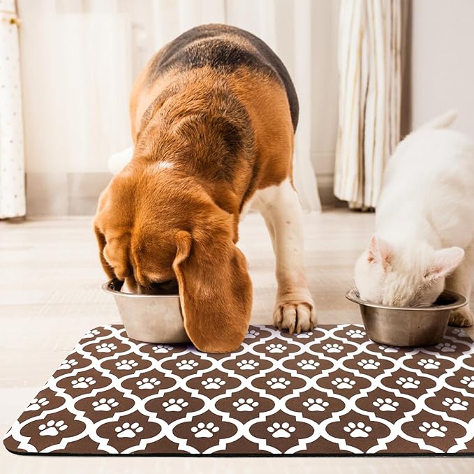 Dog Food Mat 17X30 Inch Pet Feeding Absorbent Mats - Image 7